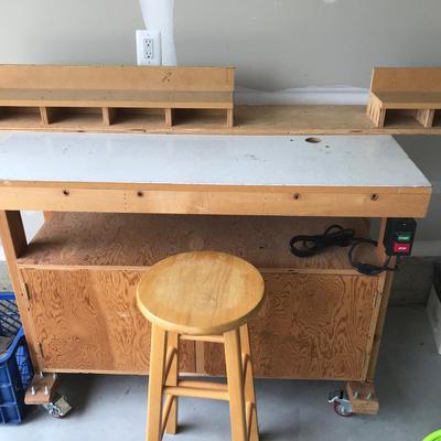 Homemade Rolling Workbench With Storage and Stool