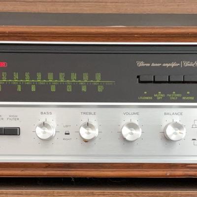Vintage Sound System With Speakers and Turntable