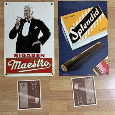 Limited Edition Maestro Cigar & Splendid Habans Advertising Signs W/COA's .jpg