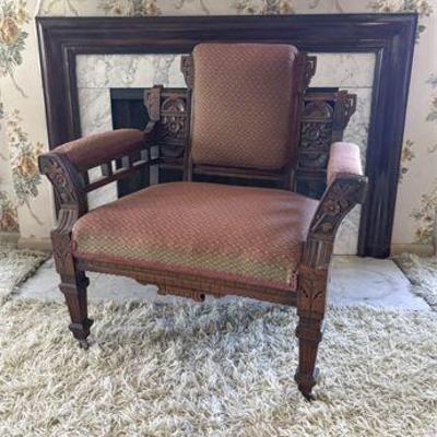 Gothic Revival Throne Arm Chair .jpg