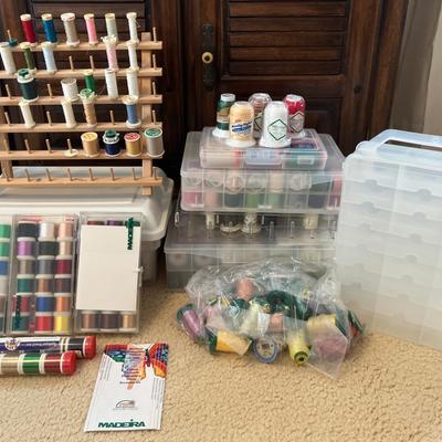 Aurifil, Robison-Anton, Madeira and Other Sewing, Serger, and Embroidery Thread with Thread Rack