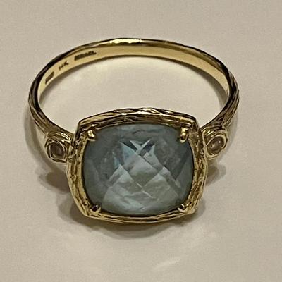 14K Ring #4 with Blue Stone