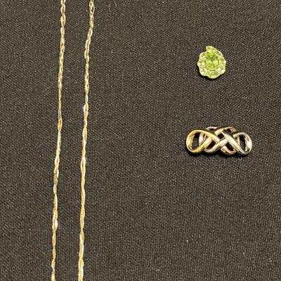 19" 14K Necklace with 2 14K Pendants