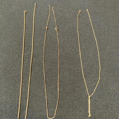 18" 14K Necklace with Broken Clasp, 18" Broken 10K Necklace w/ a Knot, & 16" 10K Necklace with Knots
