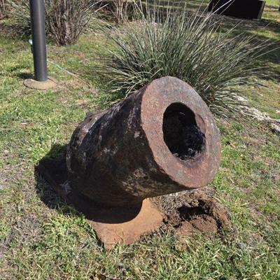 Antique cast iron cannon