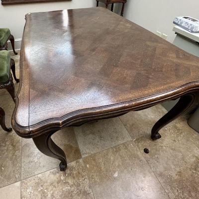 Antique French Parquet Dining Table