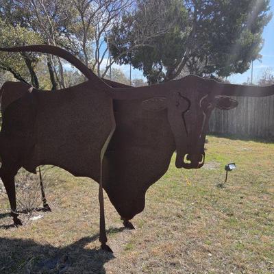 Longhorn Metal Scupture - approx 6'T x 10"L