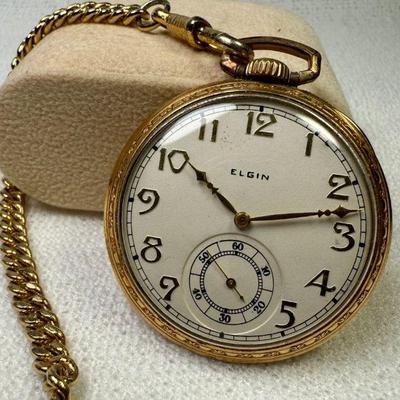 Antique Elgin gold plated pocket watch 