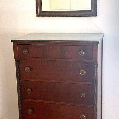 Chest of drawers and mirror
