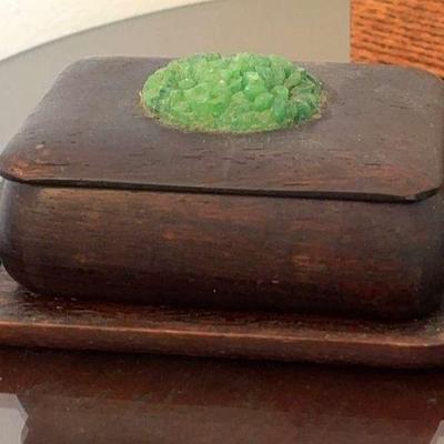 Wood box tray with inlay