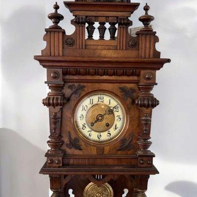1850 gustav becker german open pendulum wall clock