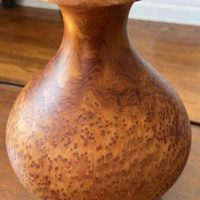 Burl wood vase