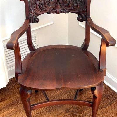 Carved wood heirloom chair