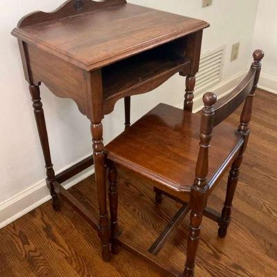 Vintage telephone table childs desk & chair