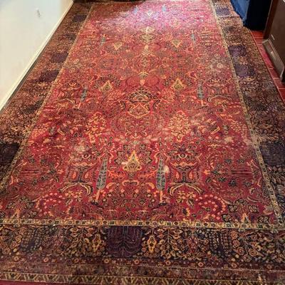 Vintage wool rug 11x18ft