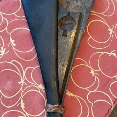 Antique chinese wood opium scale case