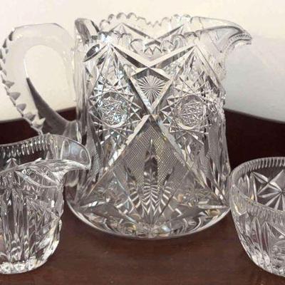 Cut crystal pitcher