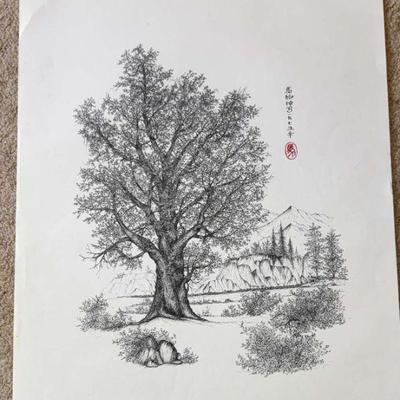 Chinese painting artist signed