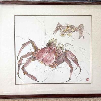Lucy liu signed original artwork crabs"