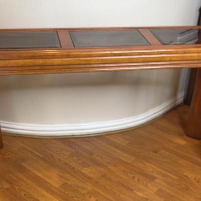 Glass/Wood Sofa Table 