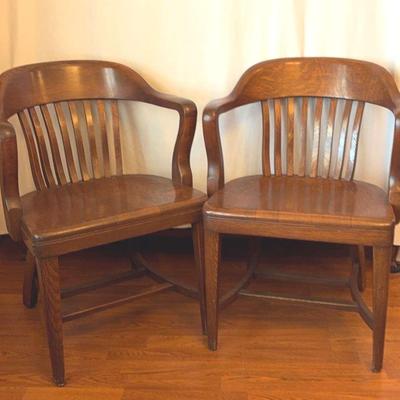 Pair of Vintage Banker’s Chairs