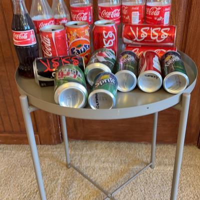 Metal Side Table, Soda Bottles From Iraq And Afghanistan