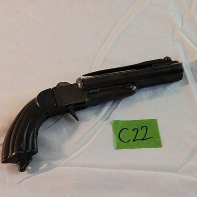 French Double Barrel Pin Fire Pistol With Bayonet