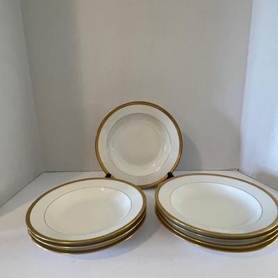 8 Salad Bowls M Redon Limoges France Greek Key Border 