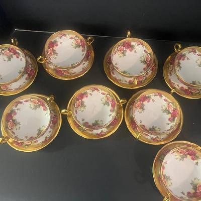 Floral Soup And Saucers Set Of 8