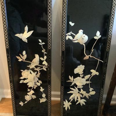 Pair Of Vintage Mother Of Pearl Wall Panels