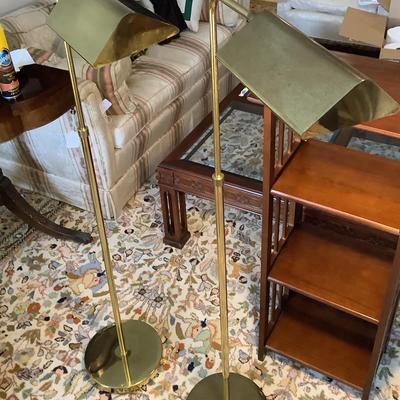 Pair Of Brass Standing Lamps