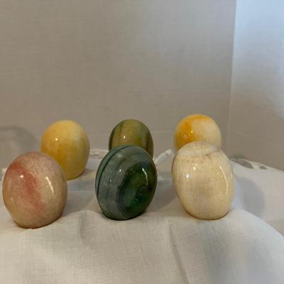 6 decorative Onyx/Marble Eggs Lot 1
