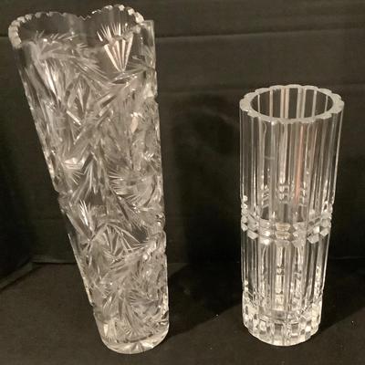 Pair Of Heavy Leaded Crystal Vases