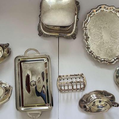 Large Lot Silver Plate 