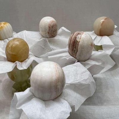 6 decorative Onyx/Marble Eggs Lot 8
