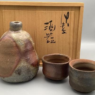Bizen Ware Style Ceramic Sake Set