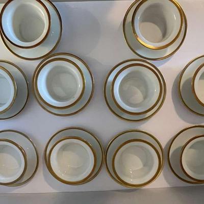 10 Relish Cups And Plates Gold Rimmed