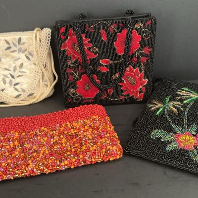 4 Beautiful Vintage Beaded Bags