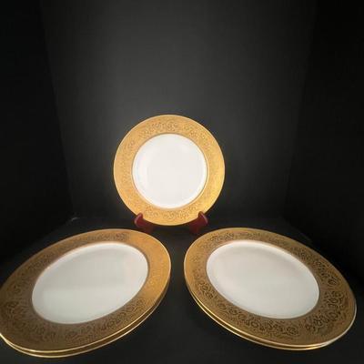 Bavaria Gold Floral Design Dinner Plates