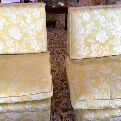 Pair Of Upholstered Slipper Chairs