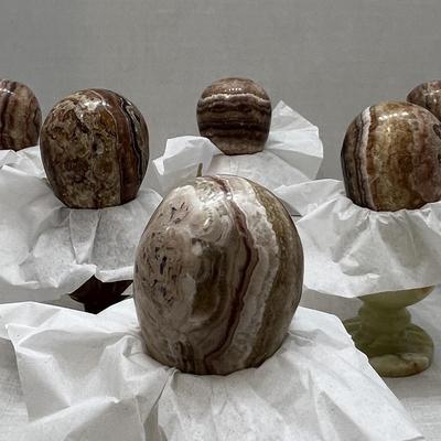 6 decorative Onyx/Marble Eggs Lot 5
