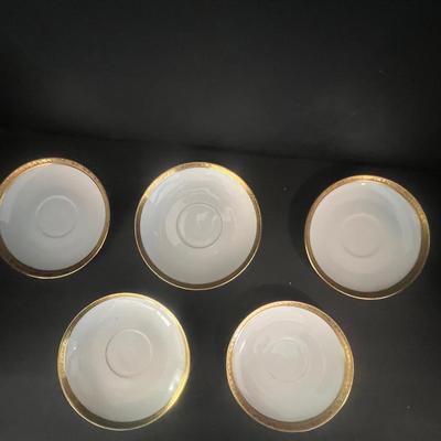 Odd Lot Of Gold Rimmed Saucer And Two Bowls