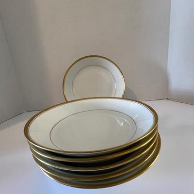 6 Limoges Soup Bowls Greek Key Pattern
