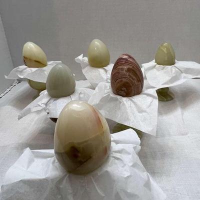 6 decorative Onyx/Marble Eggs Lot 6
