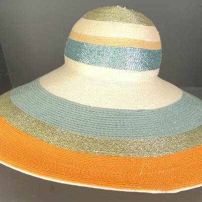 Beautiful Frank Olive Vintage Wide Brim Straw Hat