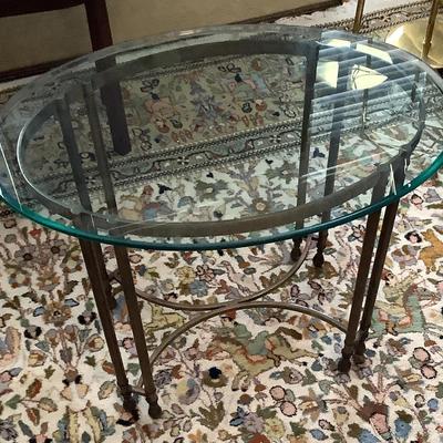 Brass And Glass Occasional Table 