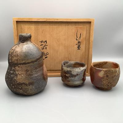 Bizen Ware Style Ceramic Sake Set