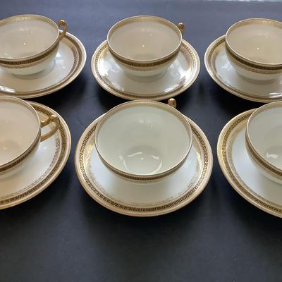 Six Limoges Avenir Cups And Saucers