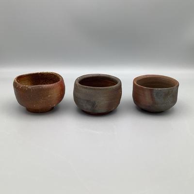 Three Bizen Style Sake Cups 