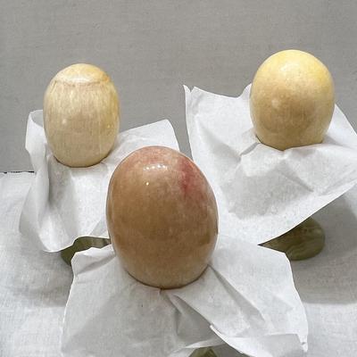 6 decorative Onyx/Marble Eggs Lot 2